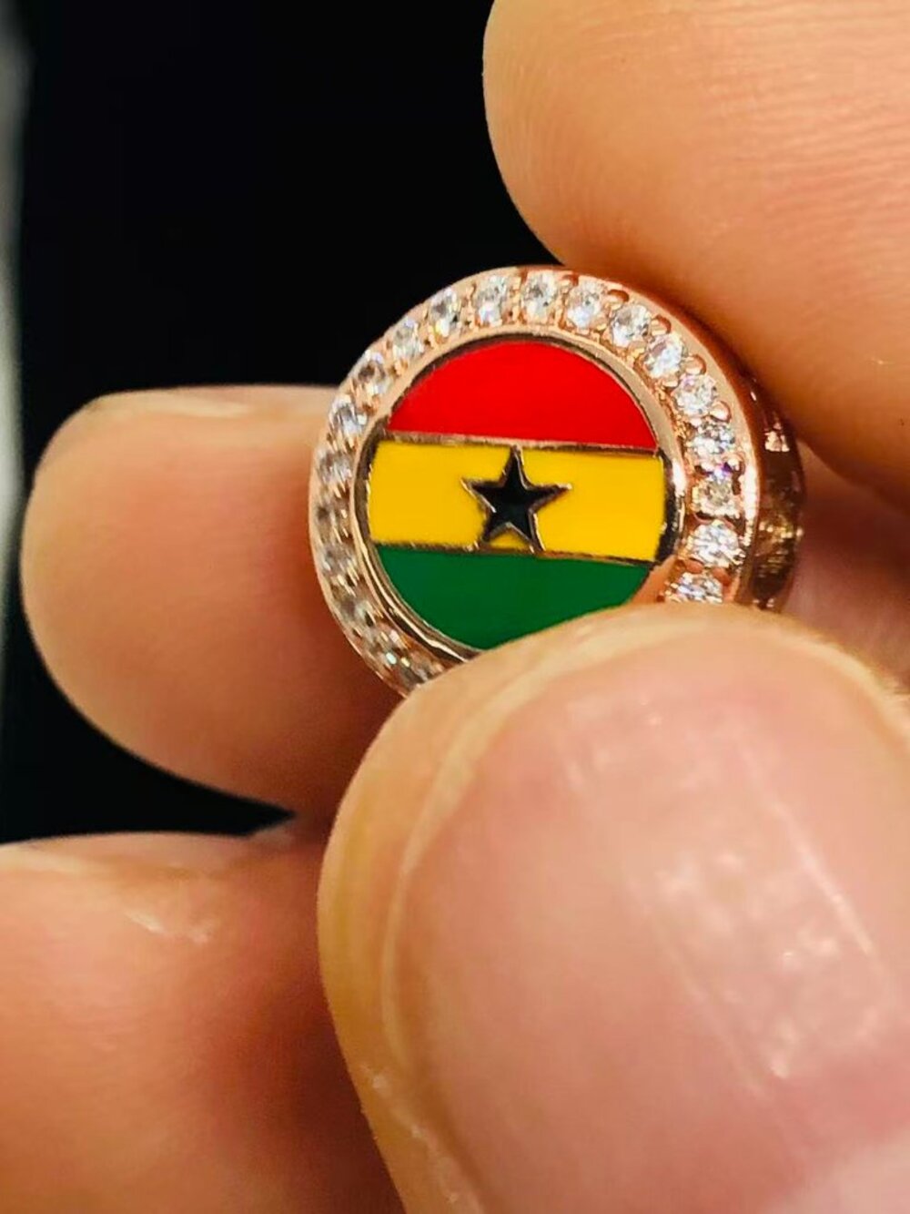 ✨🔥Pandora Ghana Country Flag Exclusive Round Sparkling Charm